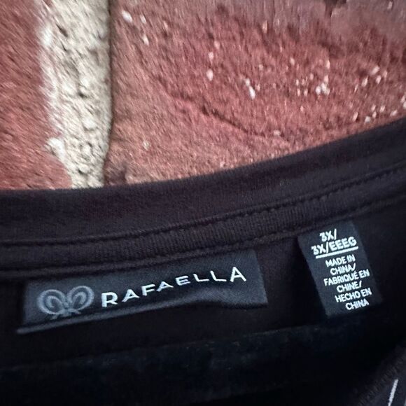 Rafaella Dolman Sleeve Printed Top black white plus size 3X NEW - Picture 5 of 7